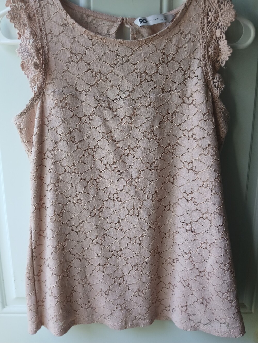SO Lace Tank Top Light Pink Women’s XS Camisole Sleeveless